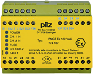 PNOZ EX 120VAC 3n/o 1n/c FM/USA